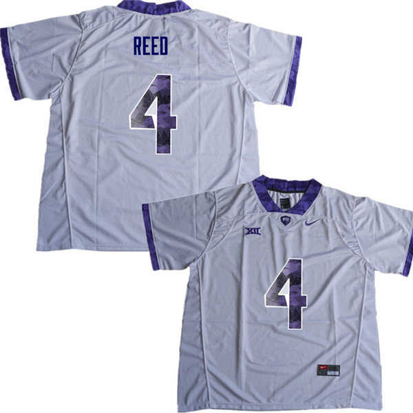 Men #4 Keenan Reed TCU Horned Frogs College Football Jerseys Sale-White - Click Image to Close